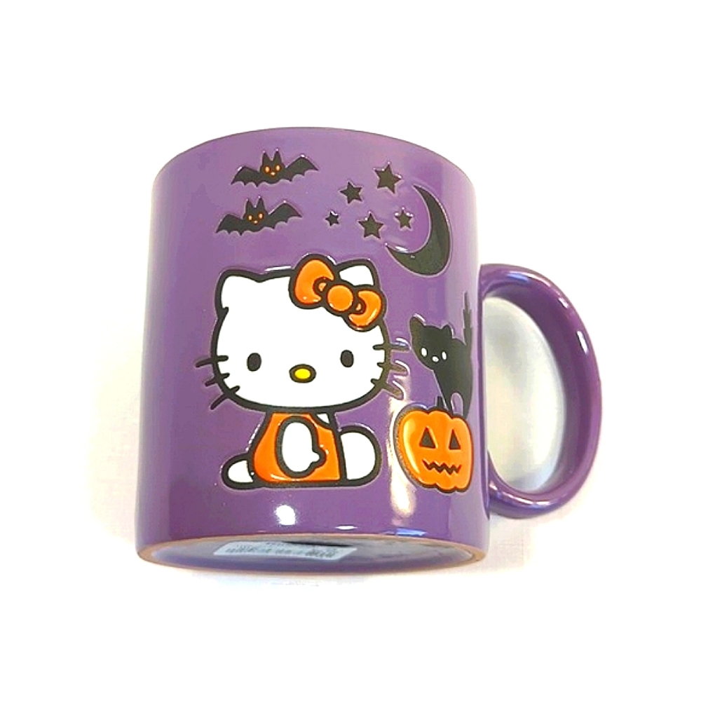 🦇🎃 NWT Hello Kitty Halloween Purple Pumpkin Black Cat Mug